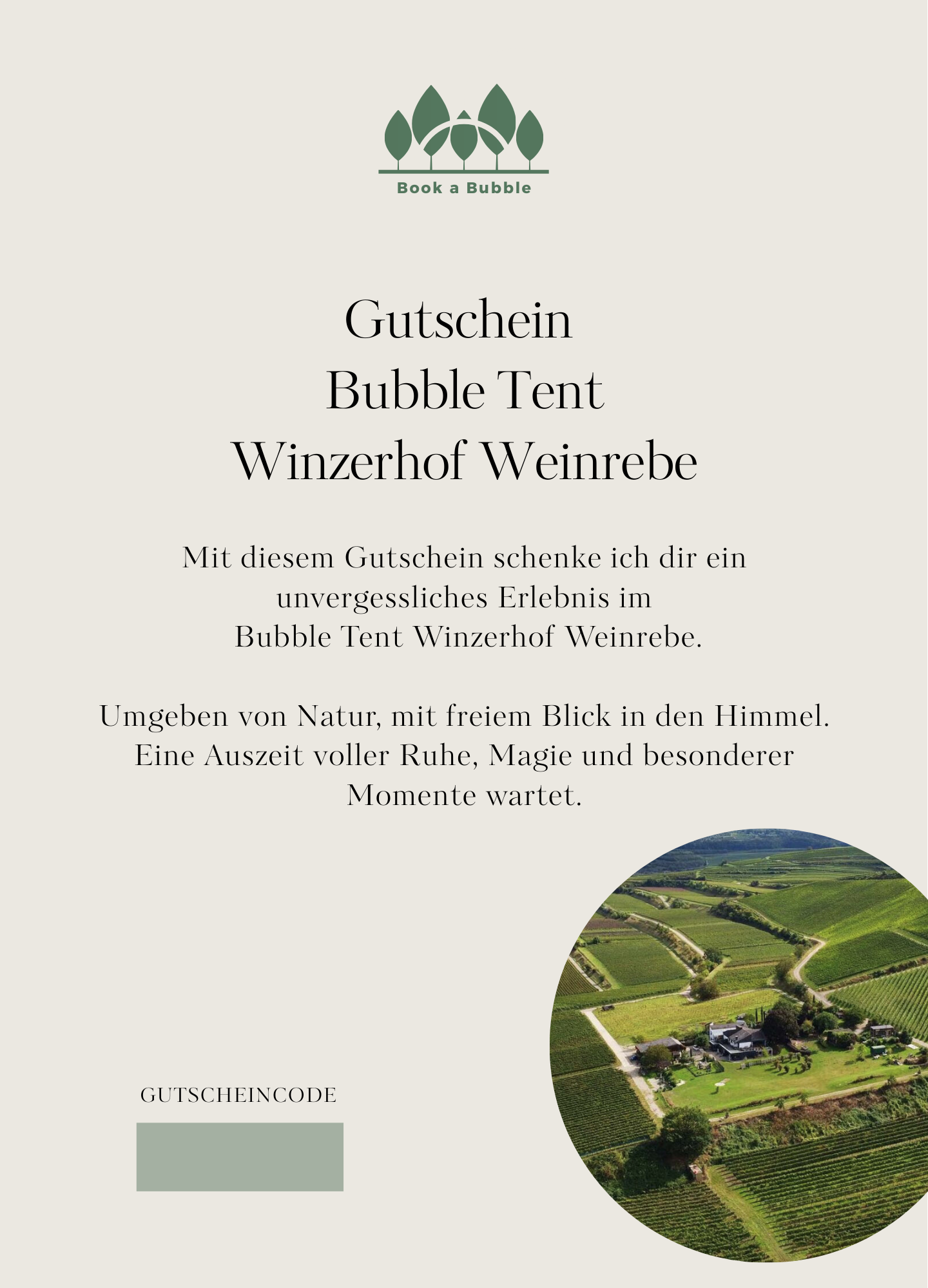 Bubble Tent Winzerhof | Weinrebe voucher
