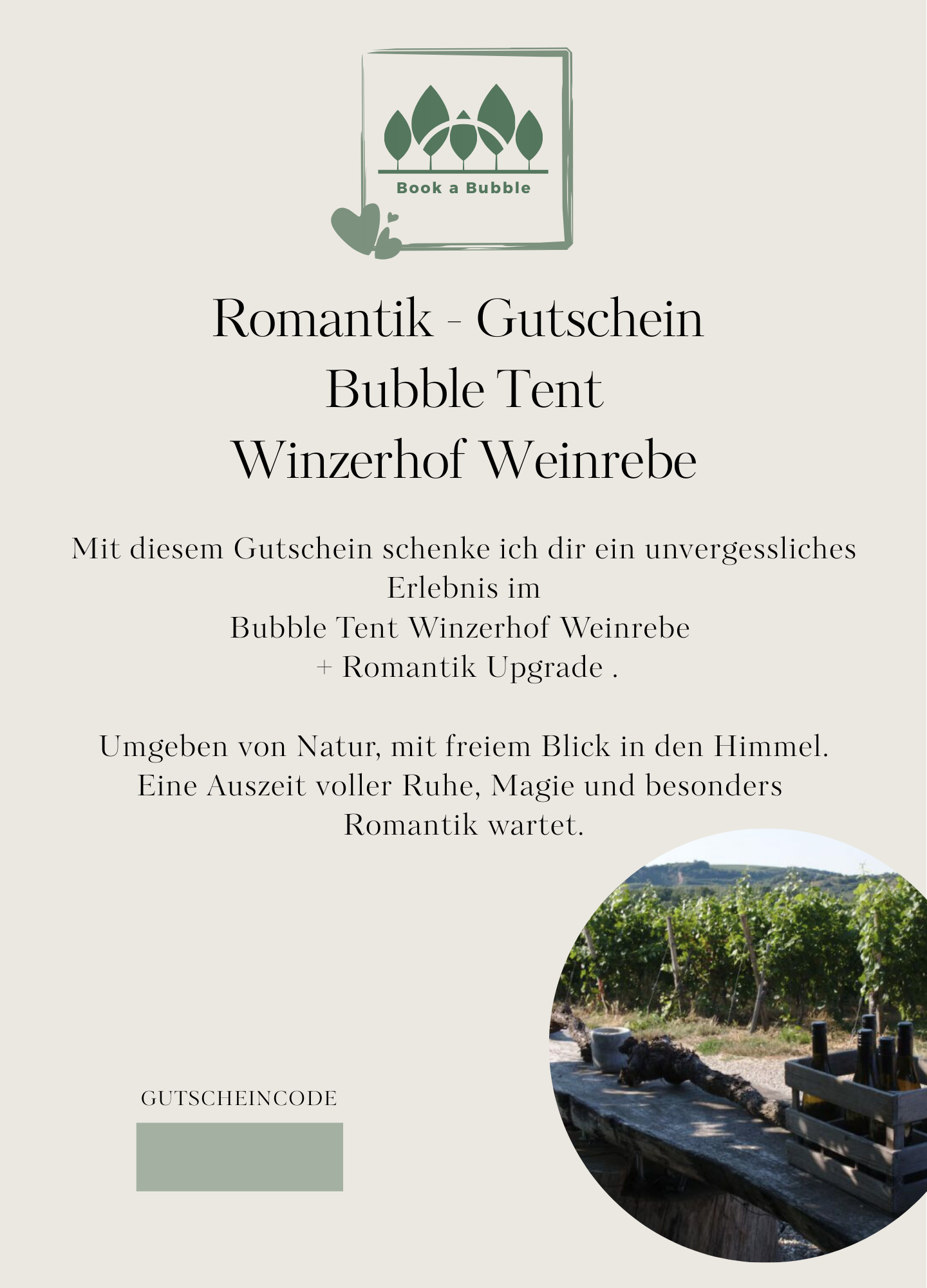 Bubble Tent Winzerhof Weinrebe | Romantic voucher